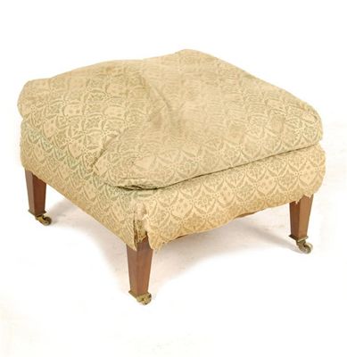 Appraisal: Howard Sons Ltd A square stool with applied cushion and