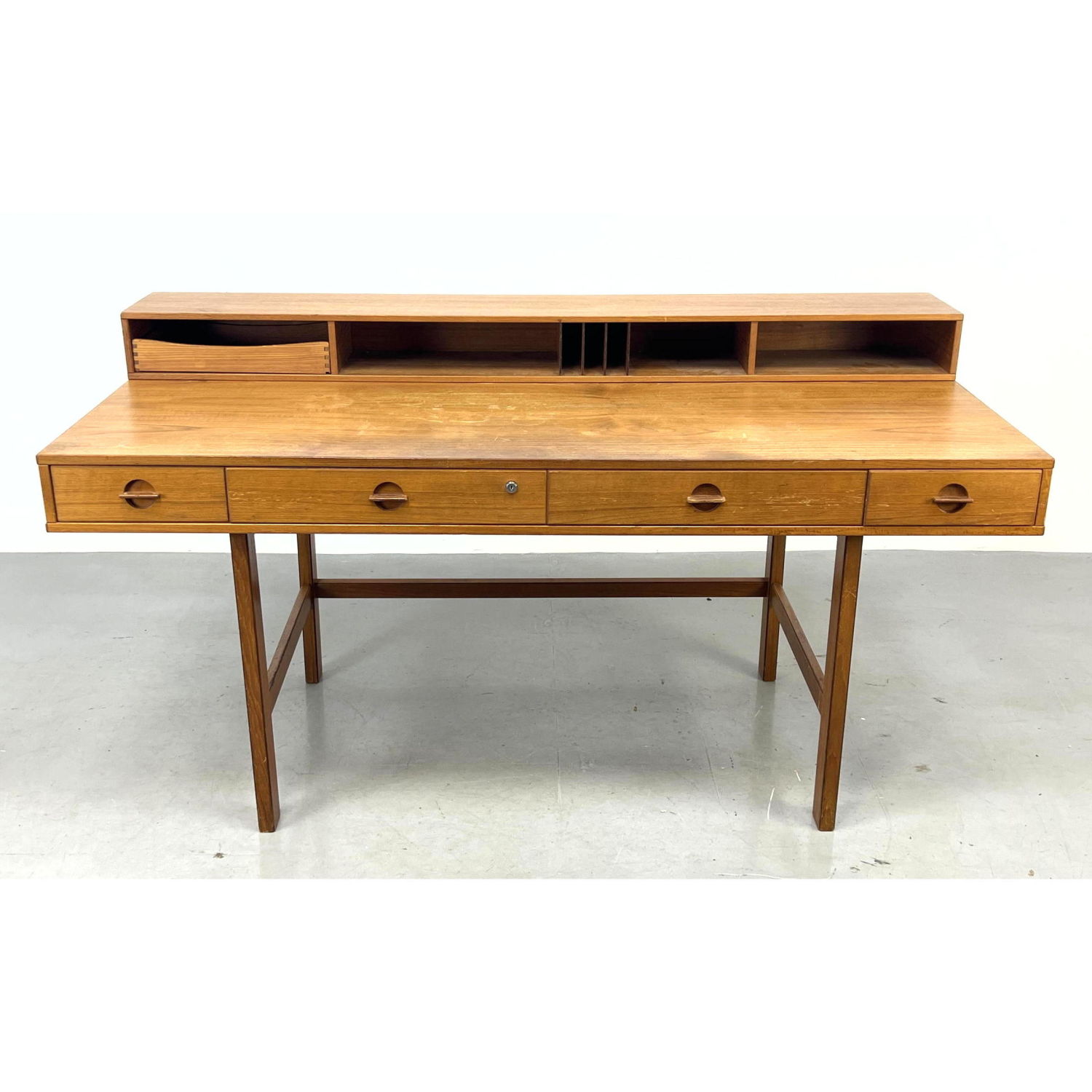 Appraisal: PETER LOVIG for NEILSEN Danish Teak Desk Back Flips back