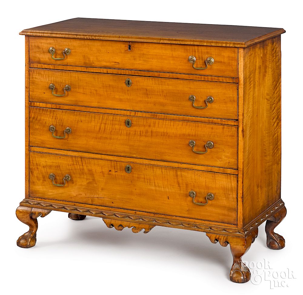 Appraisal: New Hampshire Chippendale chest of drawers Exclusive on Bidsquare New