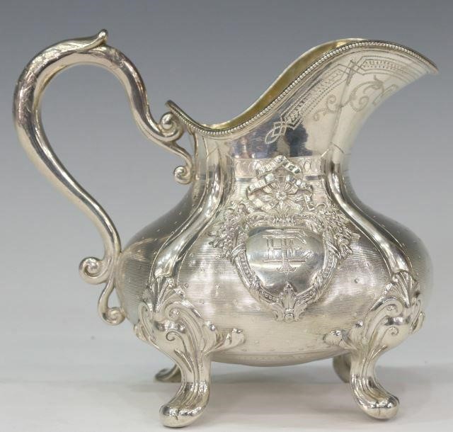 Appraisal: French sterling silver creamer Charles-Alexandre Lavallee late th c scrolled