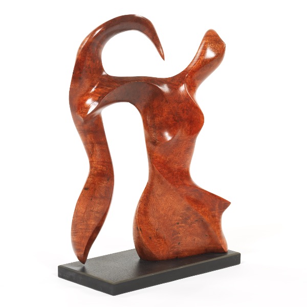 Appraisal: TH CENTURY SURREALIST WOOD SCULPTURE x x Abstract figural carved