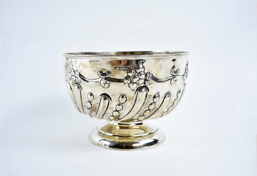 Appraisal: VICTORIAN SILVER ROSE BOWLEnglish Maker S W H Circular on