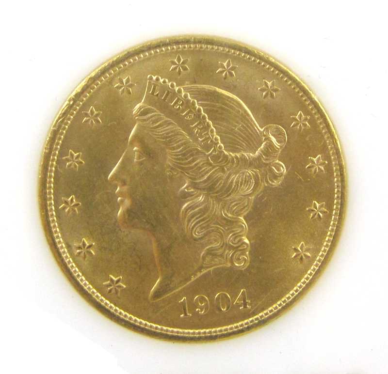 Appraisal: U S TWENTY DOLLAR GOLD COIN Liberty head type variety