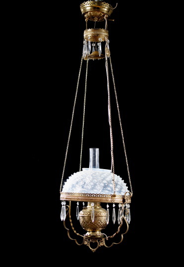 Appraisal: American Late Victorian Hanging Kerosene Lamp late th century the