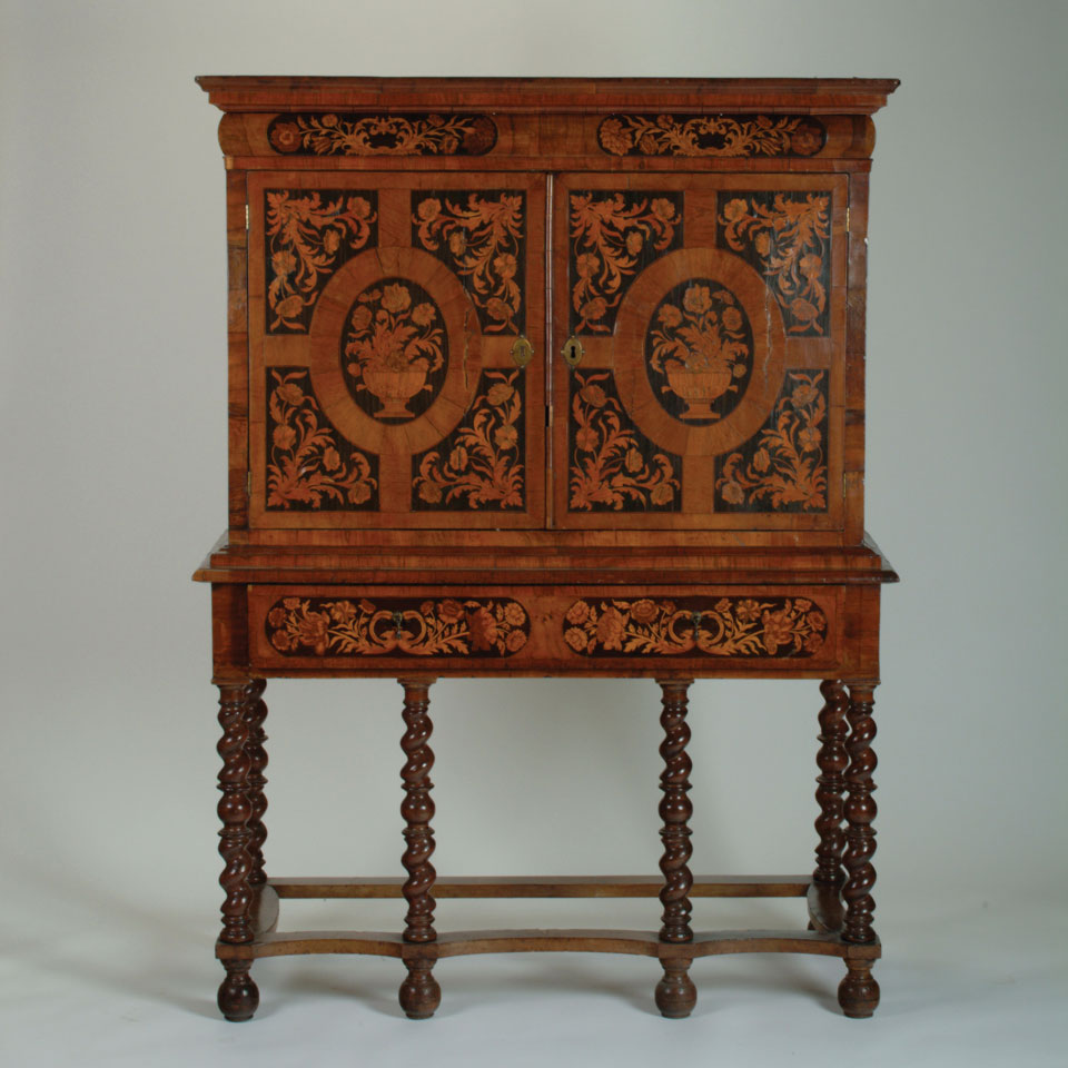 Appraisal: Antique Marquetry Cabinet on Stand in the William Mary manner