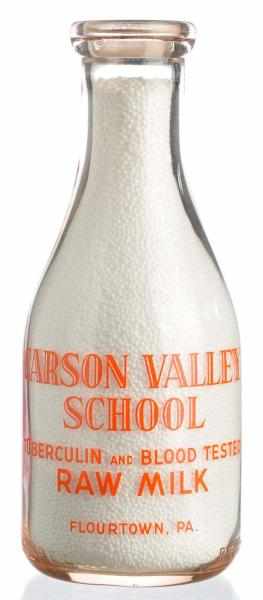 Appraisal: Carson Valley School Raw Milk Bottle Description Flourtown PA The