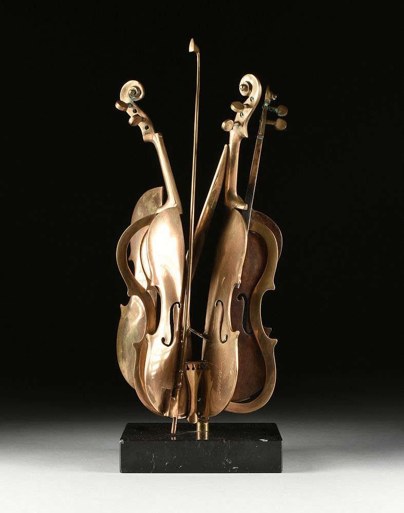 Appraisal: ARMAN American French - A BRONZE SCULPTURE Violin ARMAN American