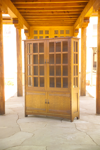 Appraisal: L AND J G STICKLEY China cabinet with two twelve-pane