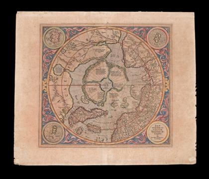 Appraisal: piece Hand-Colored Engraved Map Mercator Gerard Septentrionaliuim Descriptio Amsterdam x