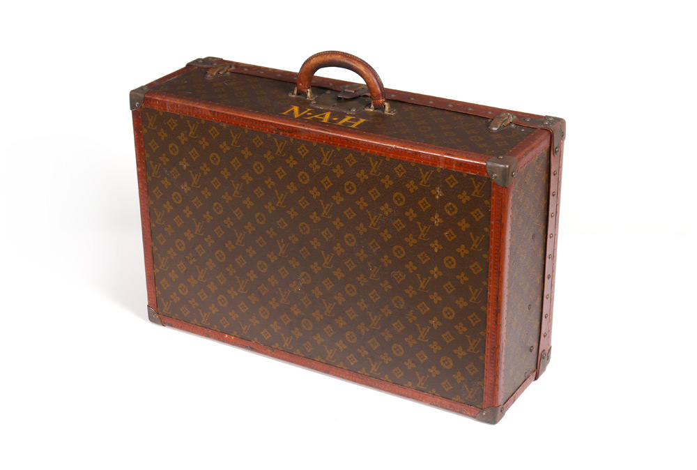 Appraisal: VINTAGE LOUIS VUITTON SUITCASE Early th century hard case with