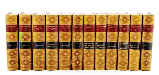 Appraisal: Leatherbound books Works of Thackeray THE WORKS OF WILLIAM MAKEPEACE