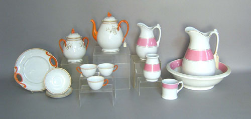 Appraisal: Five pc ironstone pitcher and bowl set late th c