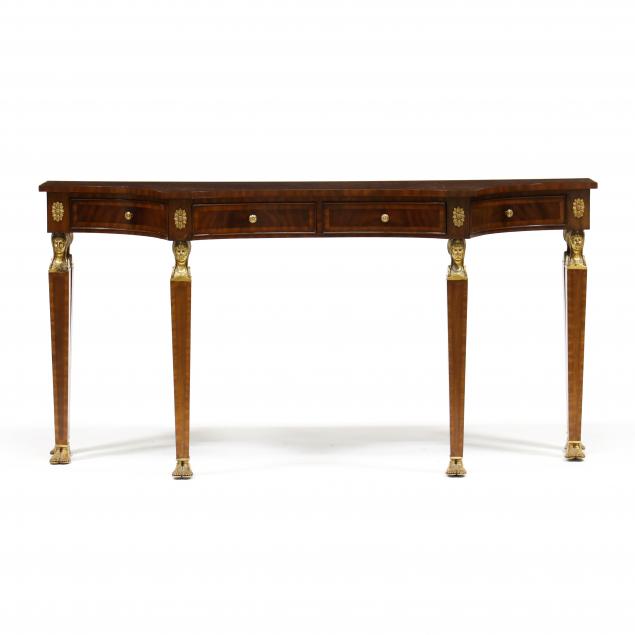 Appraisal: MAITLAND SMITH EGYPTIAN REVIVAL STYLE ORMOLU MOUNTED CONSOLE TABLE Contemporary