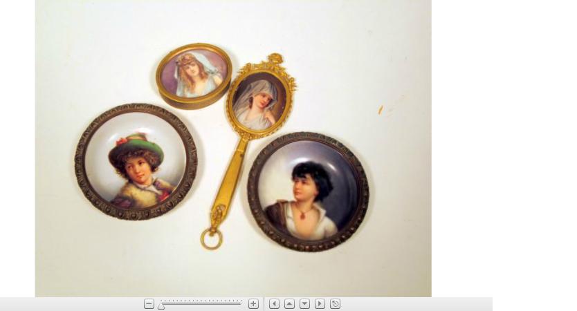 Appraisal: Four Continental portrait painted items early th century