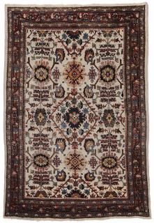 Appraisal: Ivory Field Mahal Carpet mid- th century gold green and