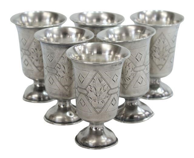 Appraisal: lot of Russian silver kiddush cups Israel Eseevich Zakhoder c