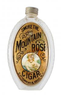 Appraisal: Smoke The Mountain Rose Cigar Whiskey Bottle Reverse on glass