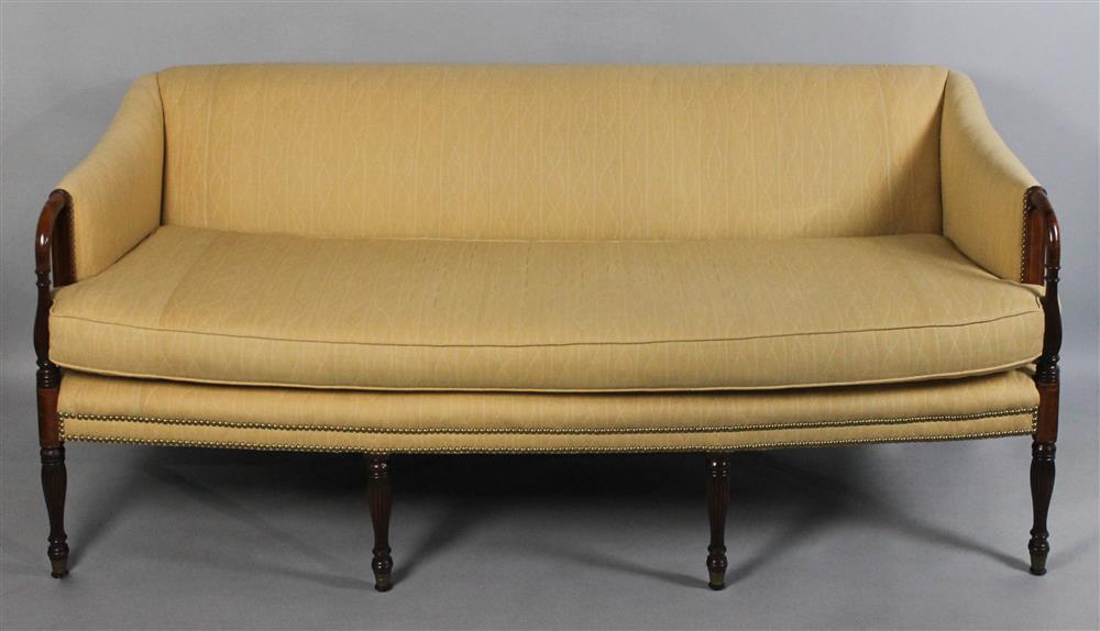 Appraisal: ERNEST SLOUGH PENNSYLVANIA CABINET MAKER JOHN ROBSHAW LINEN UPHOLSTERED CHERRY