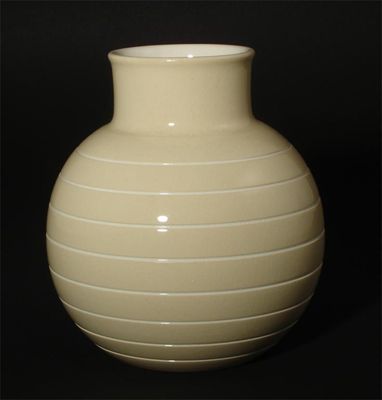 Appraisal: A Wedgwood earthenware vase designed by Keith Murray incised cream