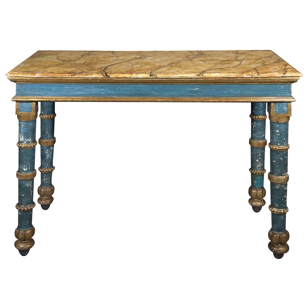 Appraisal: Italian Neoclassical Painted and Parcel Gilt Console Late th century