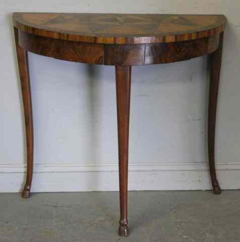 Appraisal: Continental Demilune Table From an Old Brookville NY estate Dimensions