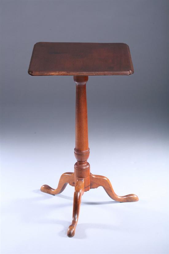 Appraisal: FEDERAL MAHOGANY CANDLESTAND th century Rectangular notched-corner top with molded