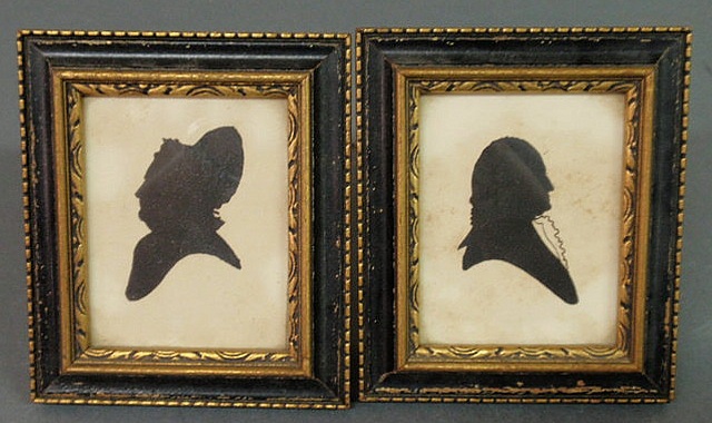 Appraisal: Pair of th c silhouettes of George Martha Washington Overall