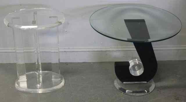 Appraisal: Midcentury Lucite End Tables with a loose glass top and