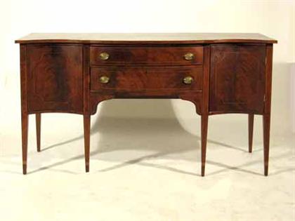 Appraisal: Federal inlaid mahogany sideboard circa Rectangular top with serpentine front