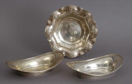 Appraisal: TIFFANY CO MONOGRAMMED SILVER FRUIT BOWL AND TWO TIFFANY CO