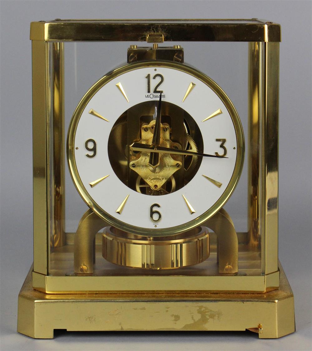 Appraisal: LE COULTRE JEWEL ATMOS CLOCK in a brass and glass