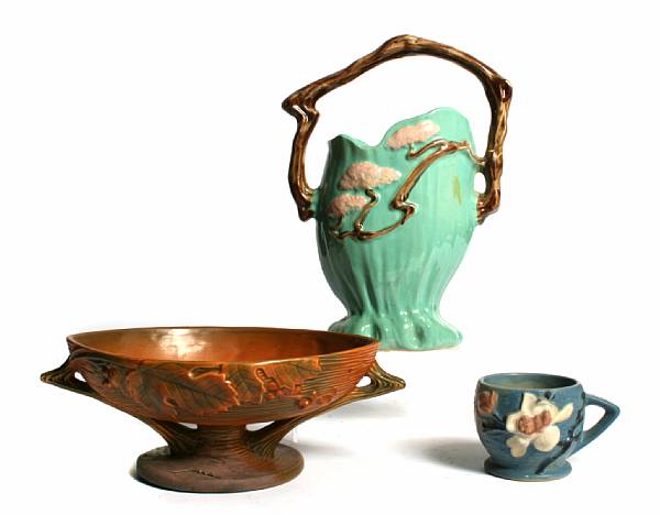 Appraisal: A group of nine American art pottery articles early th