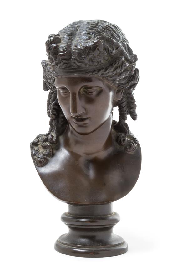 Appraisal: Sale Lot A Continental Bronze Bust depicting a young man