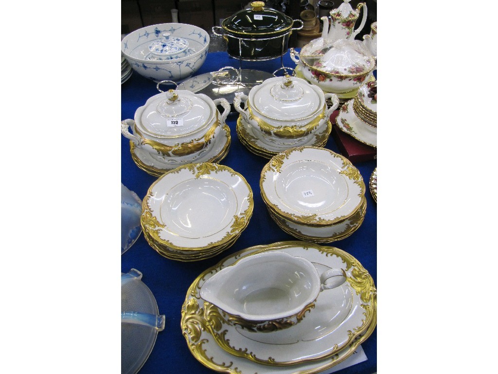 Appraisal: Polish porcelain white and gilt dinner set and a Royal