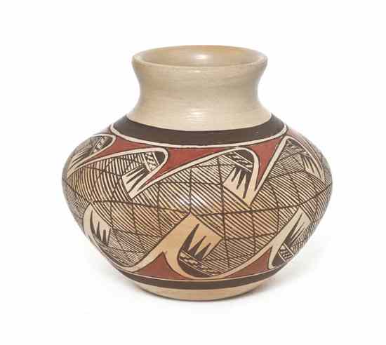 Appraisal: A Hopi Jar circa having reciprocal rainbird and fine line