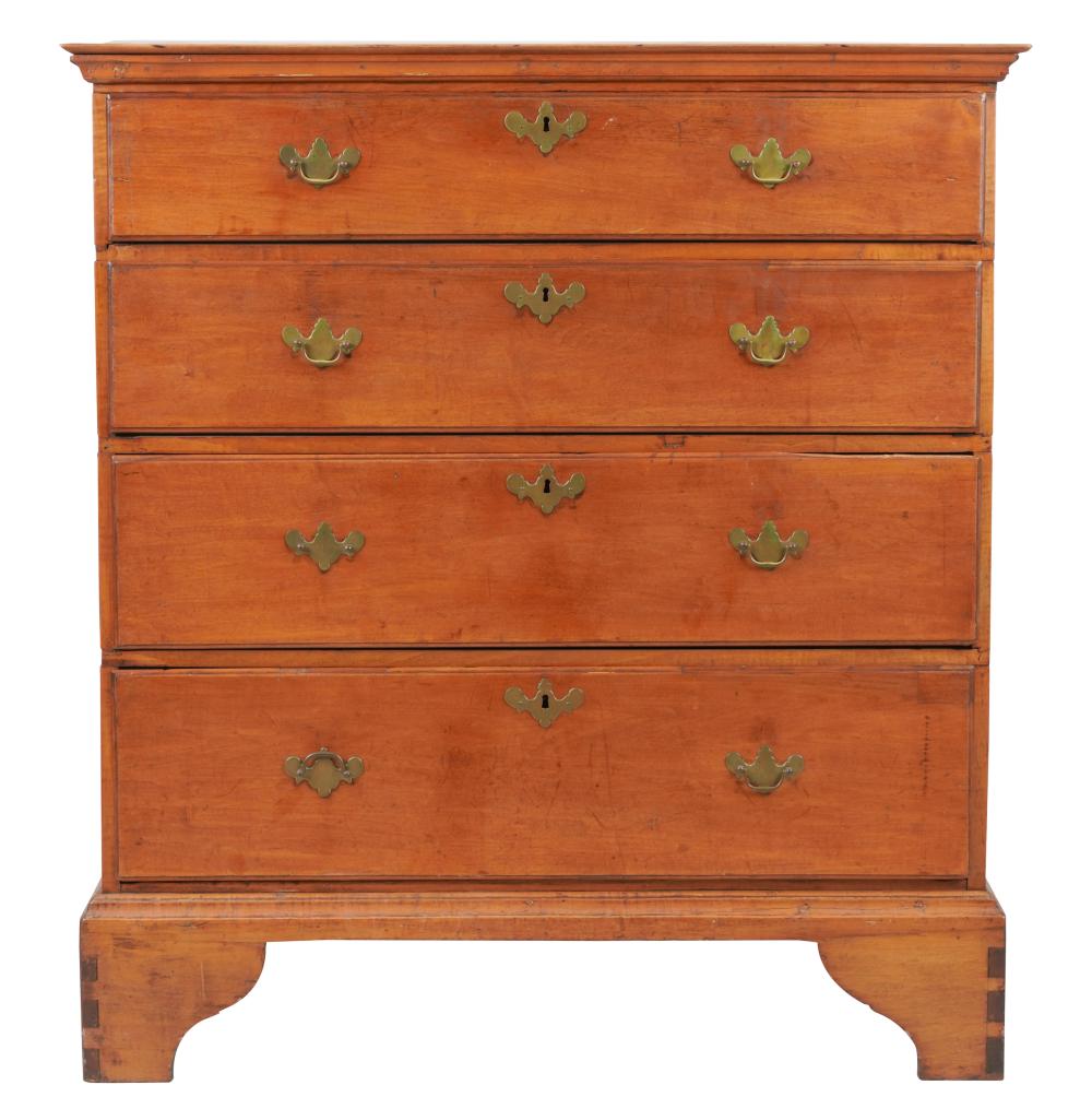 Appraisal: AMERICAN MAPLE CHEST OF DRAWERSlate th century Provenance The Estate