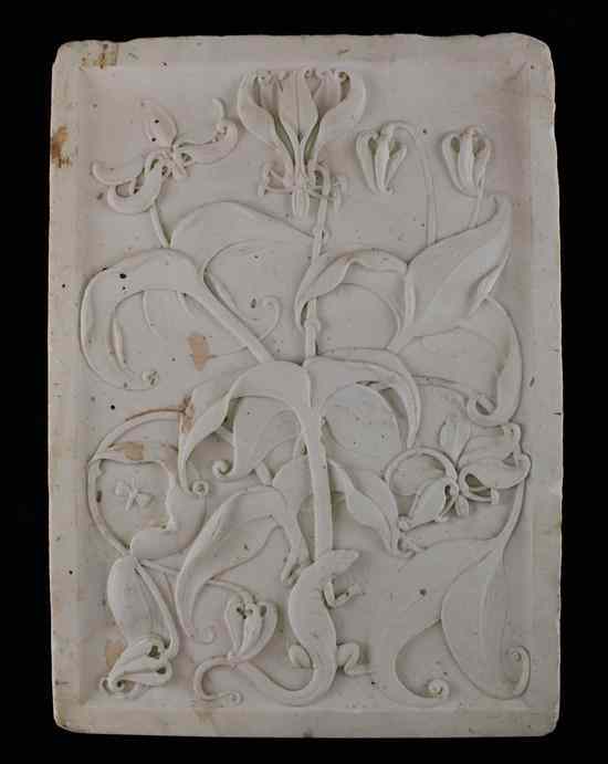 Appraisal: A late th century Arts Crafts carved white marble plaque