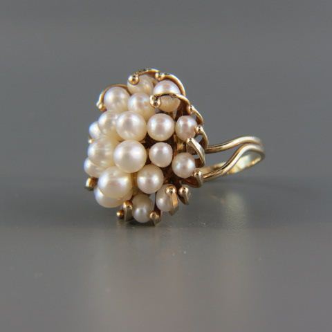 Appraisal: Pearl Ring pearls in k yellow gold with appraisal of