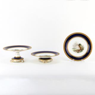 Appraisal: Twenty Three Piece Antique Royal Worcester English Hand Painted Cobalt