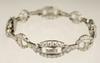 Appraisal: BRACELET - Hand made platinum and diamond link bracelet Deco