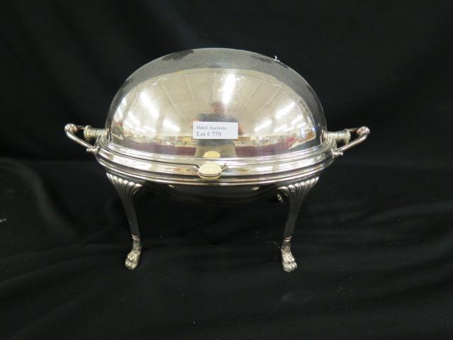 Appraisal: Silverplate Breakfast Server dome style with insert footed excellent