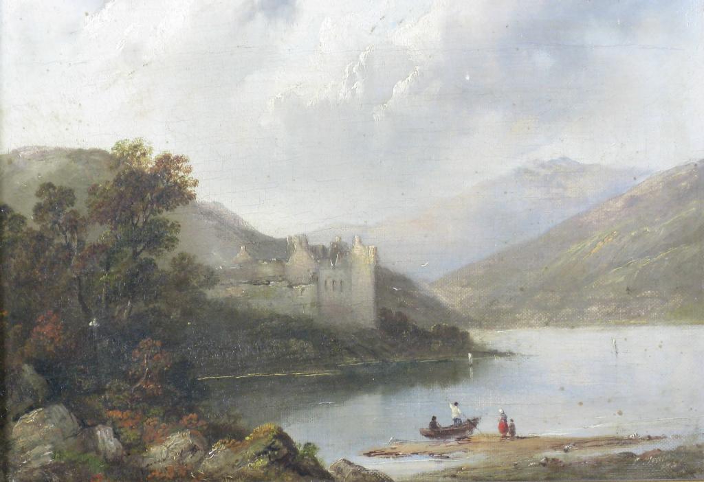 Appraisal: E SEATON A Loch Landscape with Castle indistinctly signed and