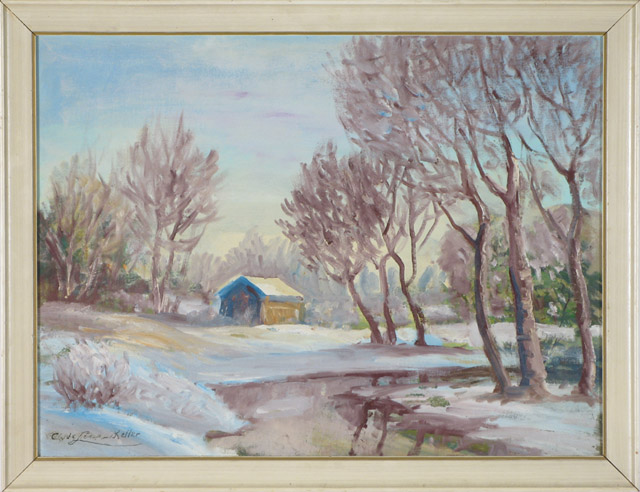 Appraisal: CLYDE LEON KELLER OIL ON PANEL Oregon - titled Winter