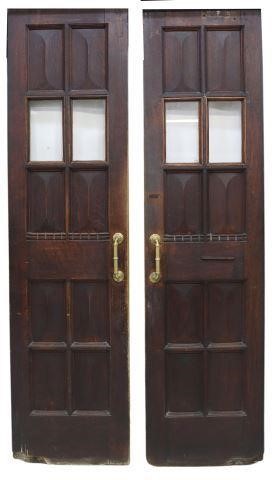 Appraisal: pair English architectural paneled oak doors late th early thc