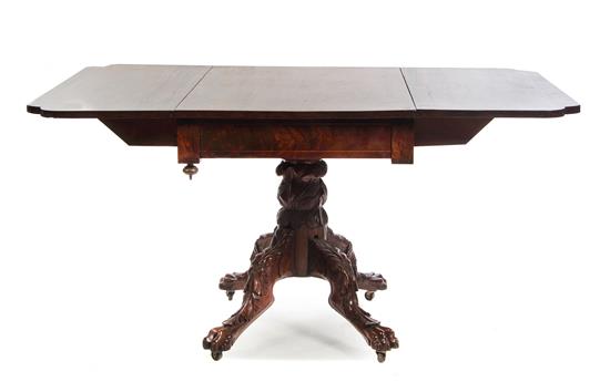 Appraisal: Sale Lot An American Classical Walnut and Mahogany Drop-Leaf Table