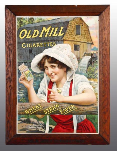 Appraisal: Oil Mill Cigarettes Tobacco Sign Description Vivid colors tight tear