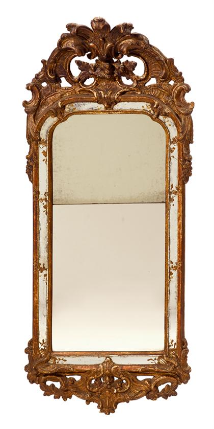 Appraisal: French Regence carved giltwood and painted mirror early th century