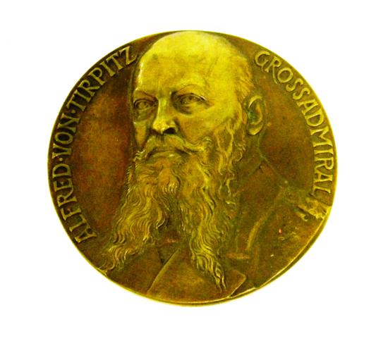 Appraisal: Medal Karl Goetz engraved ''Portrait of Admiral Alfred von Tirpitz''