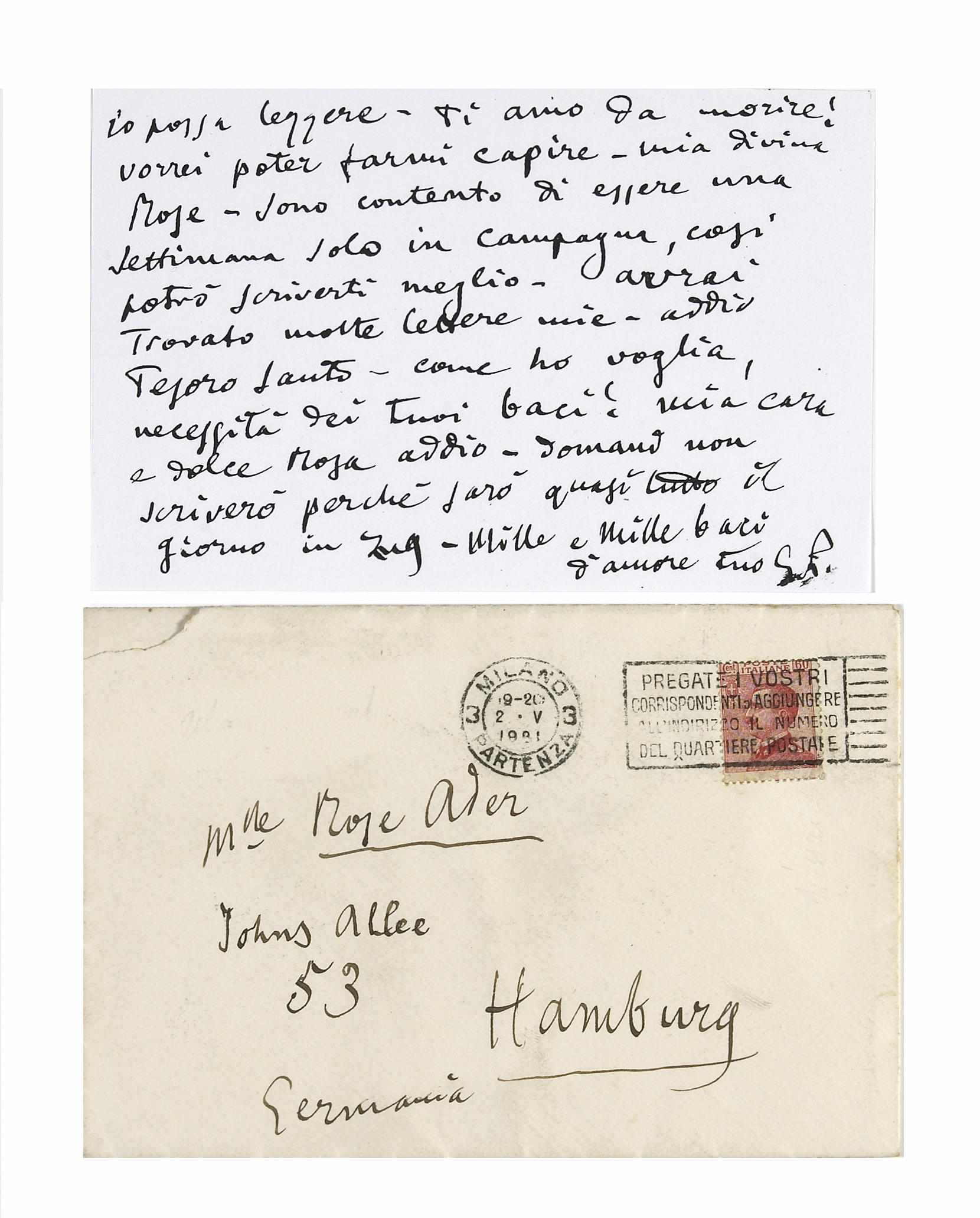 Appraisal: PUCCINI GIACOMO Autograph Letter Signed ''G P '' pp recto