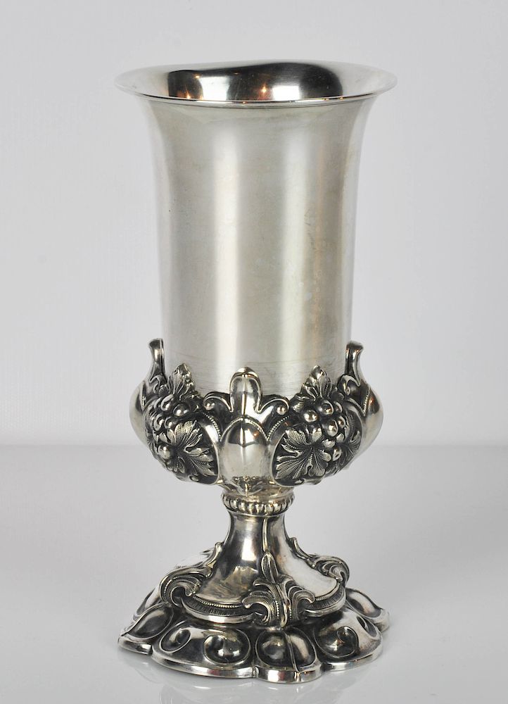 Appraisal: German Silver Chalice w Loth Mark German silver chalice with